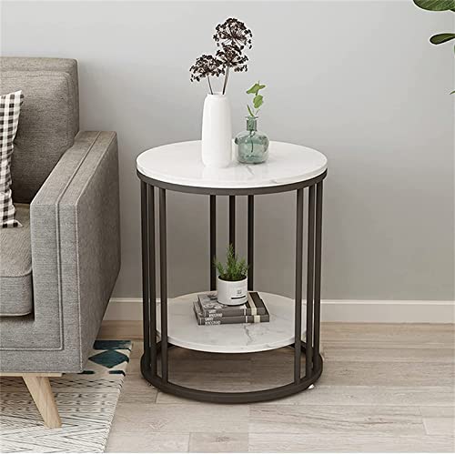 Mesa De Centro Mesa Auxiliar Mesas Redondas Mesa De Esquina Sala De Estar, Mesa De Centro Pequeña De Mármol, Mesita De Noche Moderna Creativa para Dormitorio para Espacios Pequeños Mesa Auxi