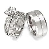 Wedding Ring Sets His And Hers Promise Ring Wedding Ring Sets His And Hers Couples Women 925 Sterling Silver Moissanite Man Sterling Silver Wedding Band