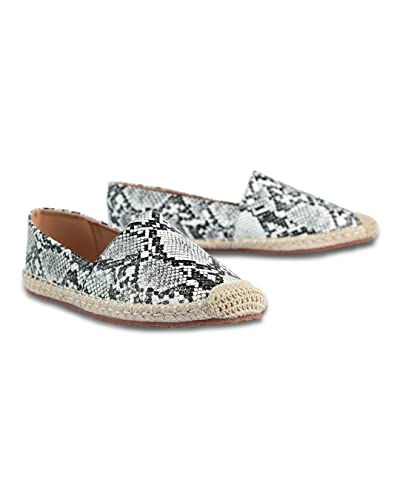 AMICA Lina Reptile Textured Leather Womans Casual Comfortable Espadrille Loafers 40 EU