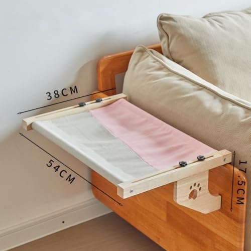 Fenster Katzenhängematte, Verstellbares Holz Katzenbett für Fenster Bett Sofa-2