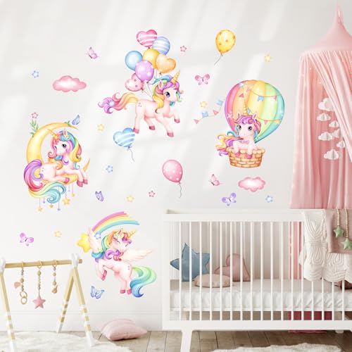 Vinilo decorativo unicornio arcoíris para pared miniatura 7
