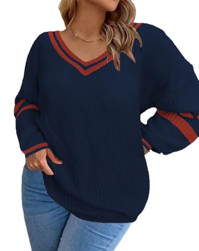 Plus-Size Sweaters for Women Long Sleeve Knit Pullover Sweaters 1XL-5XL3