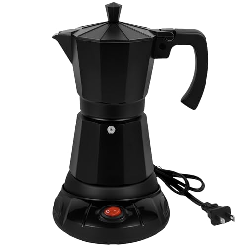 Suiitat Electric Moka Pot 3 or 6 Cup Espresso Coffee Maker Black