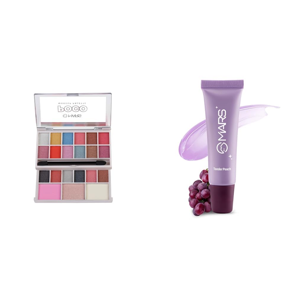MARS Poco Face Makeup and eyeshadow Palette with Slider Case MARS Lippy Top Hydrating Lip Gel 10ml 01-PLUMPY GRAPES-picture-25