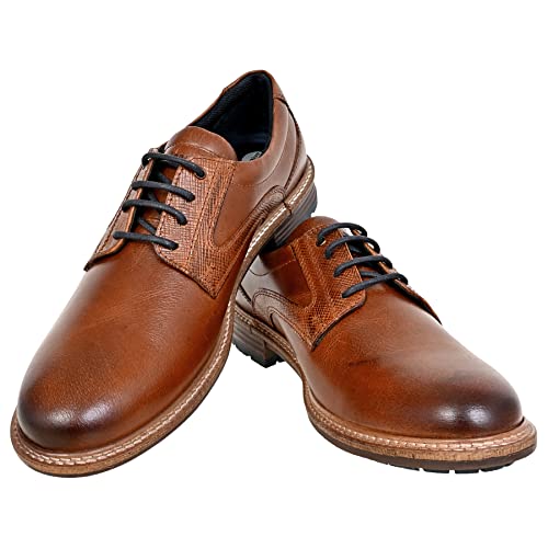 Image of Hx London Men's Leather Lace-Up Derby Uniform Dress Shoes