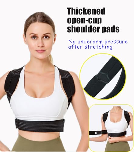 Image of Posture Corrector for Women & Men Adjustable Lightweight Upper Back Brace Support Improve Posture Support Belt for Scoliosis Pain Relief From Shoulder Back Correct Hunchback(Black,Medium)