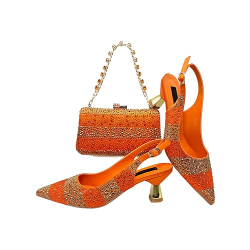 Women Stylish Sky Blue Embellished Satin Pointy Toe Pumps and Clutch Bag