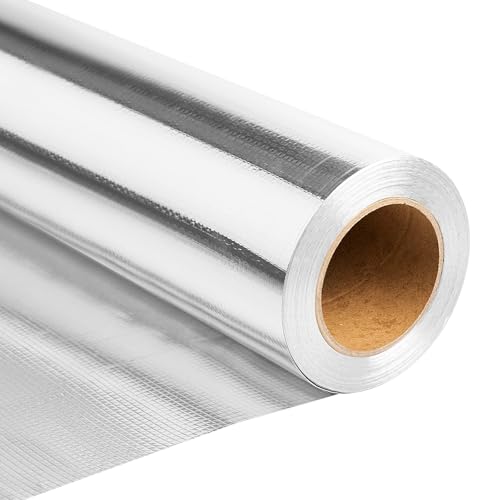 ZXQDRE Sauna Foil Vapor Barrier 300 sqft Aluminum Insulation Roll Heavy-Duty Non-Perforated Reflective Thermal Barrier for Energy Efficient Sauna Attic Garage and Crawl Space (4FT x 75FT)