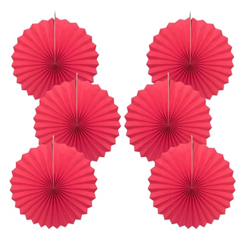 Rote Geburtstagsdekorationen, DIY rote Papierfächer, hängende Dekoration, Partyzubehör, Partyfächer, 40,6 cm, Hochzeitsabschluss, Veranstaltungen, Zubehör, 30 Farben, DIY-Set (rot)