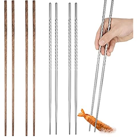 4 Pairs Long Cooking Chopsticks Cover