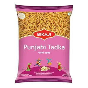 Bikaji Punjabi Tadka Snack Mix – 7.05 oz & Shoestring Potato Sticks – Spicy Thick Potato Noodle Snack | Crunchy & Savory Ready-to-Eat Indian Snacks | Healthy Snacks, Protein-Rich, Tea-Time, Bar & Party Snacks for Adults | Authentic Namkeen with Bold Spices, Made with Premium Indian Ingredients
