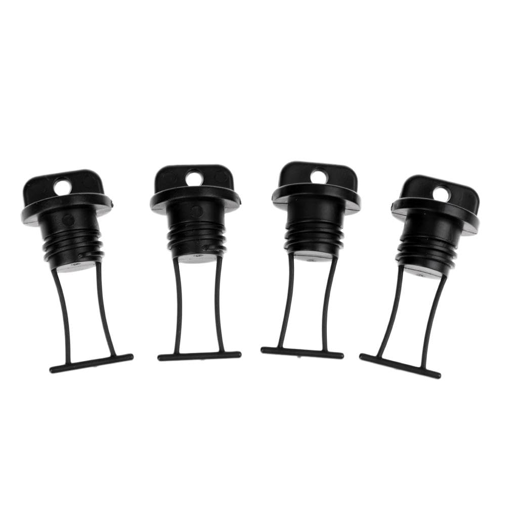 Zhanmai 4-Piece Nylon Kayak Drain Plug Kit - Includes Plugs & 8 Stainless Screws For Kayak, Canoe, Dinghy, Boat