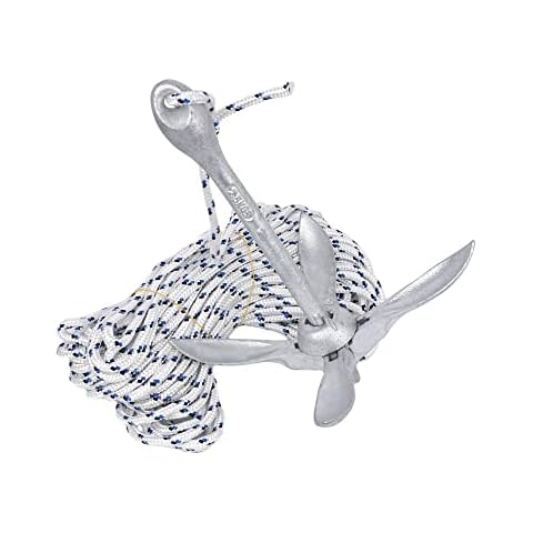 GATE14® Mini Galvanised Steel Folding Grapnel Anchor Kit 2,5 kg and Mooring Line Cover