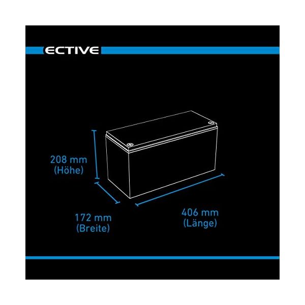 ECTIVE 135Ah 12V AGM Versorgungsbatterie DC 135s mit LCD-Display VRLA Solar-Batterie mit integrierten Nachfüllpacks – Bild 7
