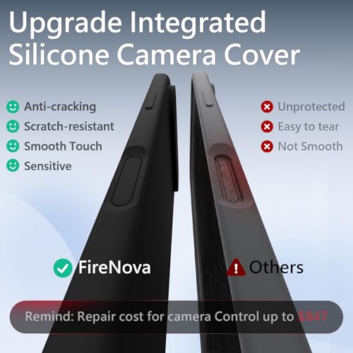 Image of FireNova Magnetic for iPhone Air Case, Compatible with MagSafe, [Integrated Silicone Camera Control Button] [Camera Protection] Microfiber Lining Phone Case for iPhone 17 Air, 6.5 inch, Black