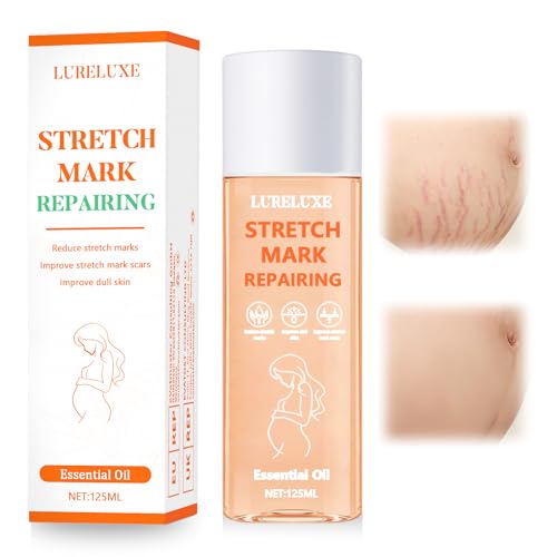 125ml Aceite de Masaje para Estrías, Anti Estrias Aceite Hidratante Masaje, Antes y Durante el Embarazo Aceite Corporal, Previene y Reducir estrías Corporal