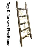 holzleiter kaufen berlin Deko Holzleiter im Antik Look FineHome Pflanzentreppe Blumentreppe Pflanzenständer Blumenregal Deko Leiter Antiklook ca. 100 cm Holzleiter Handtuchhalter Dekoleiter