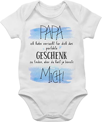 Shirtracer Baby Body Kurzarm - zum - Papa ich habe versucht für Dich das perfekte Geschenk zu finden I Papa Geschenk für Papas Geburtstag Geschenkideen Vatertag - 1/3 Monate - Weiß - zur geburt vater