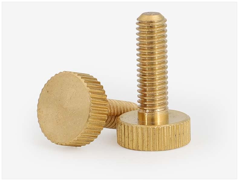 Brass Knurled Hand Screw Copper Manual M3 M4 M5 M6 Flat Head Thumb Bolt Length 4/5 / 6/8 / 10/12 / 14/16 / 25 - (Size: M5, Length: 16mm(5pcs), Color: High head)