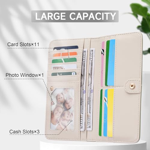 RFID Wallet Women Ultra Slim Thin Womens Wallet Compact Clutch Long Ladies Wallet for Women YELLOW3