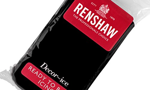 Renshaw Fondant Black 2,5kg - Listo para Extender, Óptimo para Cubrir y Decorar Tartas, Cupcakes y Galletas - Negro - 2,5 kg