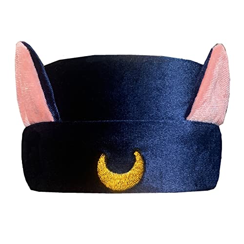 Ziper Cute Cat Usagi Moon Cosmetic Hairband shower headband (Blue)