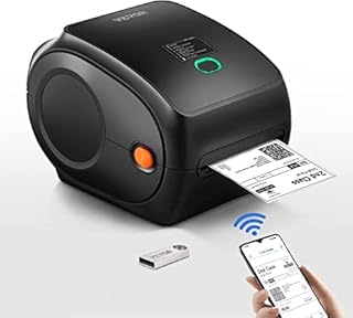 VEVOR Bluetooth 300DPI Thermal Label Printer, 4x6 Shipping Label Printer, Automatic Label Recognition, Support Windows/MacOS/Linux/Chromebook/Android/iOS, Compatible w/Amazon, Ebay, Etsy,etc