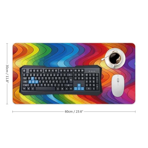 Desk Pad Protector 24x12 Inch Extended Rainbow Mouse Mat miniatura 2