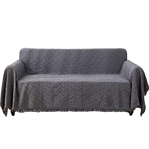 RHF Geometrical Sofa Cover, Couch Cover, Couch Covers for 3 Cushion Couch, Sectional Couch Covers, Sofa Covers for Living Room, Couch Covers for Dogs, Couch Protector(Large:Dark Grey)