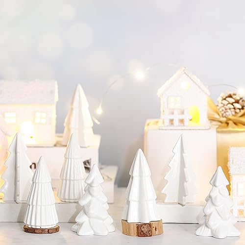 8Pcs Christmas Ceramic Trees
