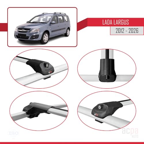 Barres de toit Lada Largus coffre plein solution charge grise - 4