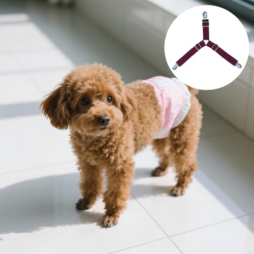 Qwrqwr Hundewindel Hosenträger mit Bauchbändern Verstellbare Länge Haustier Windeln Befestigungen Komfortables Windelgegurt verhindern, dass Windeln oder Unterwäsche nach unten rutschen