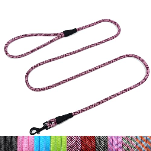 WYuZe 5ft Puppy Leash for Small Dogs, 1/4-in Thin Rope Dog Leash with Easy to…