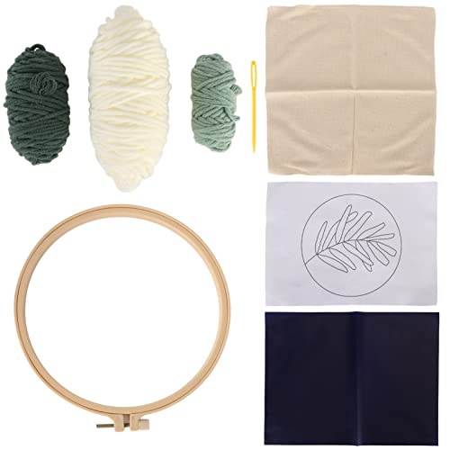 Punch Needle Green Leaves Embroidery Starter Kit for Crafting