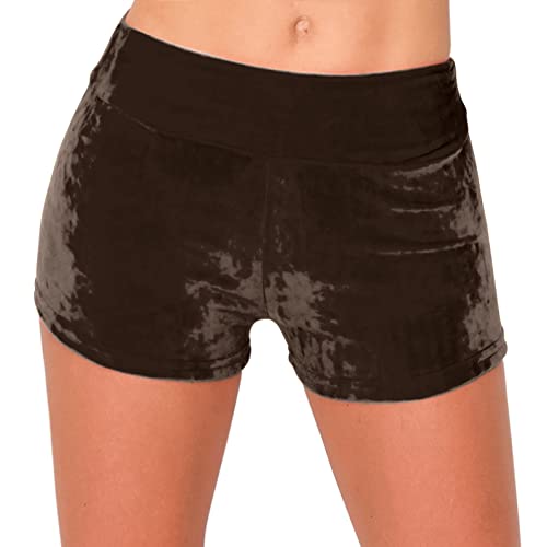 Image of ALWAYS Velvet Shorts - High Waist Stretch Velour Mini Shorts for Dance, Yoga, Casual Wear