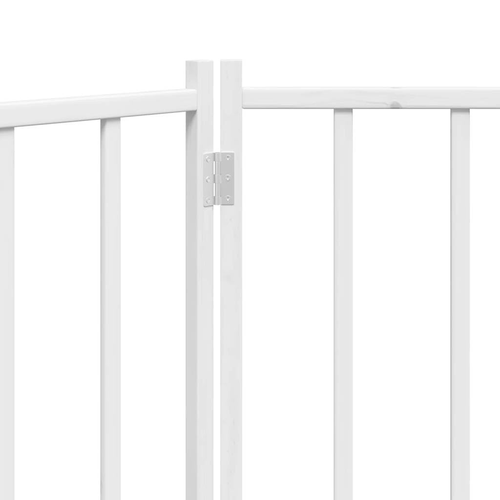 2-TLG. faltbares Hundetor aus massivem Tannenholz, Weiß, 160 cm, ohne Bohren montierbar, platzsparend zusammenfaltbar für Wohnzimmer, Küche und Treppe