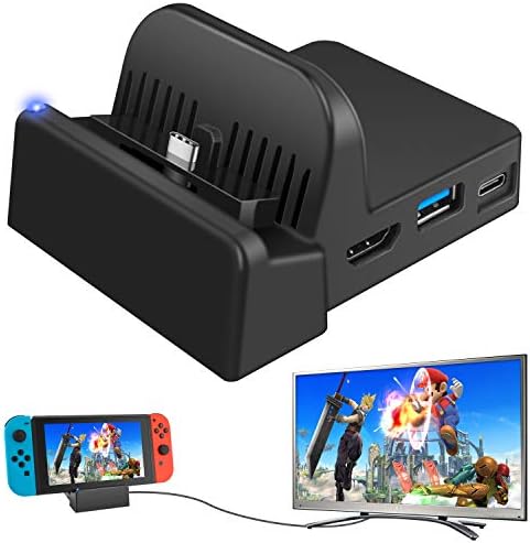 Ponkor Docking Station for Nintendo Switch/Switch OLED, Charging Dock 4K HDMI TV Adapter Charger Set Replacement Compatible with Official Nintendo Switch Dock (No Charging Cable)
