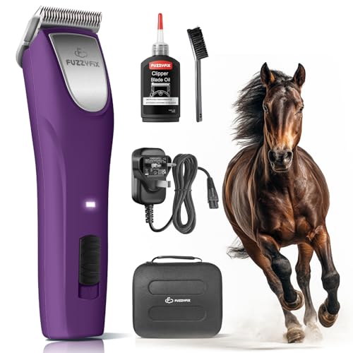 FuzzyFix Horse Clippers Low Noise Cordless for Thick and Matted Long Hair