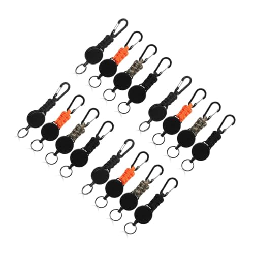 NUOBESTY 4 Juegos Paracord De Llavero Retráctil Mosquetón Hebilla De Llave Acollador Poseedor Clip Retráctil Para Senderismo Al Aire Libre Llaveros De Servicio Pesado Poliéster 4 Uds * 4