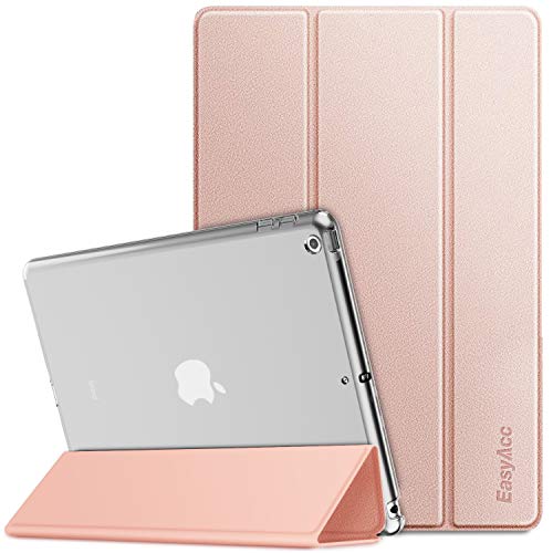 EasyAcc Coque Compatible avec iPad 8e génération 2020/ iPad 10.2 2020 2019/ iPad 7e génération, Ultra Fin Étui de Protection Translucide Mat avec Fonction réveil/Sommeil Automatique, Or Rose