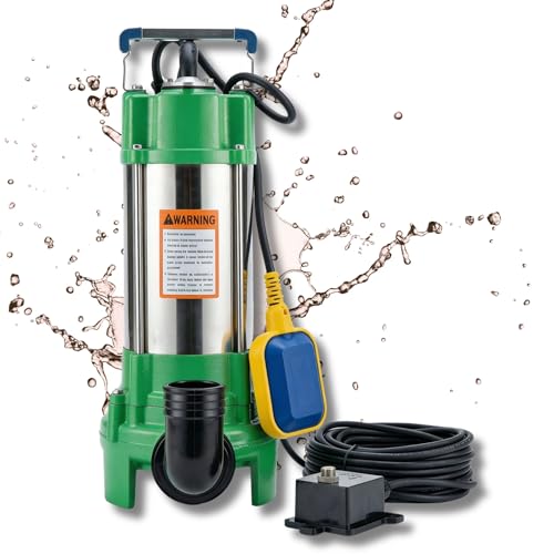 CHM GmbH® Pompe professionnelle pour eaux usées V550 11000 l/h (pompe à matières fécales professionnelle sans tuyau en C de 2