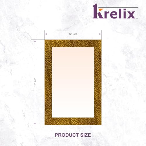 Image of KERLIX Rectangular Wall Mirror 12x18 Inch CNC Polished Finish, Modern Decorative Mirror for Bathroom, Bedroom, Living Room & Entryway
