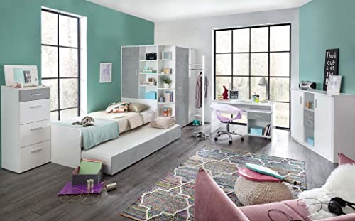 Froschkönig24 Joker Jugendzimmer Kinderzimmer Komplettset Weiß/Lichtgrau...