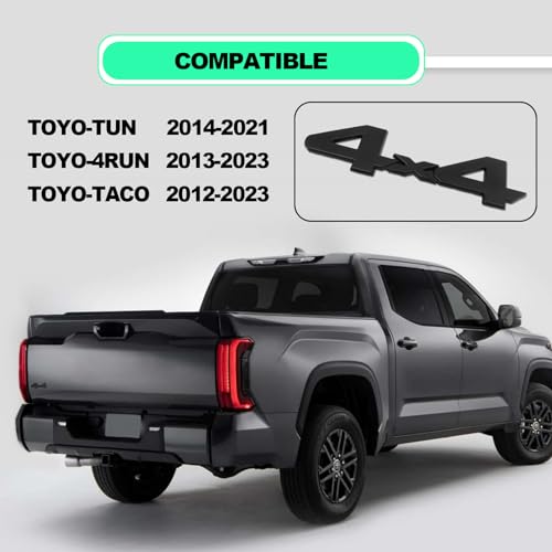 Image of Universal 4x4 Decal Blackout Emblem Sticker, 3D Raised ABS Badge Strong Adhesive, Logo Side Fender Trunk Badge for SUV Truck Pickup Model