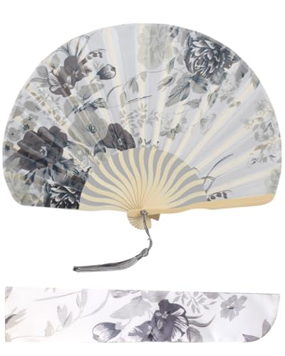 TPZORJX Abanico plegable de estilo clásico, abanico plegable de mano de satén de Tai Chi, abanico de mano de madera, abanico decorativo de boda, abanico de vacaciones, abanico de rendimiento