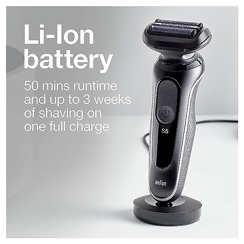 Braun Barbeador elétrico para homens, barbeador de folha impermeável, série 5 5050cs, barbear molhad