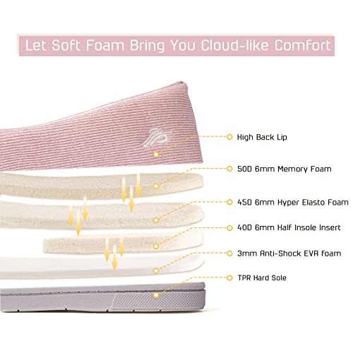 Image of Wishcotton Lightweight Slippers for Women, Comfy House Shoes | Soft, Cozy, Breathable, Foldable Non-Slip Rubber Sole, Memory Foam, Machine Washable, Indoor Outdoor, Gifts for Women Mon