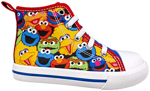 Sesame Street Elmo Shoes, Hi Top Sneaker with Laces, for Toddlers and Kids, Size 6 to 122