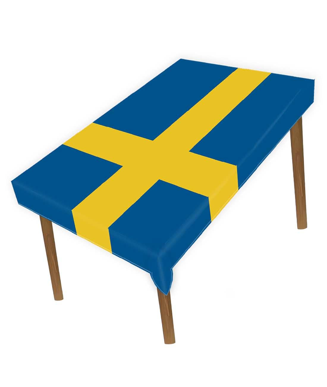 Petite Pine Sweden Large 1.5×2 Meters Tablecloth,5×7 Ft Swedish Flag Table Colth For Dining Home Decor