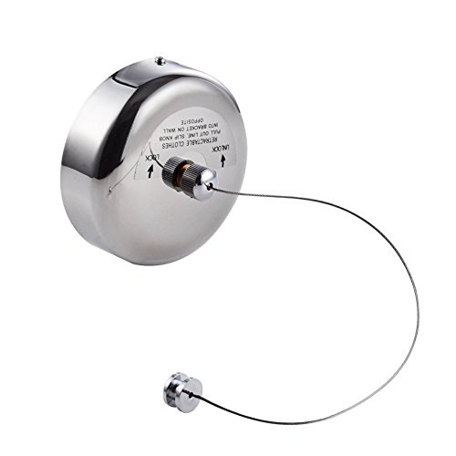 MONODY 304 en Acier Inoxydable Rondes rétractables Sec séchage sèche Linge de Linge avec Un Fil d'acier de 2,8 m pour Salle de Bain, Balcon (Fil d'acier) Cover